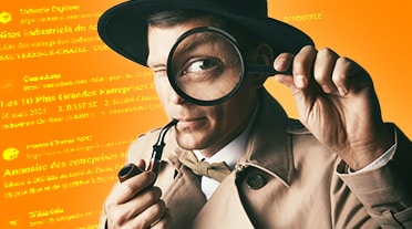 Un jeune détective faisant des recherches sur sa futur entreprise